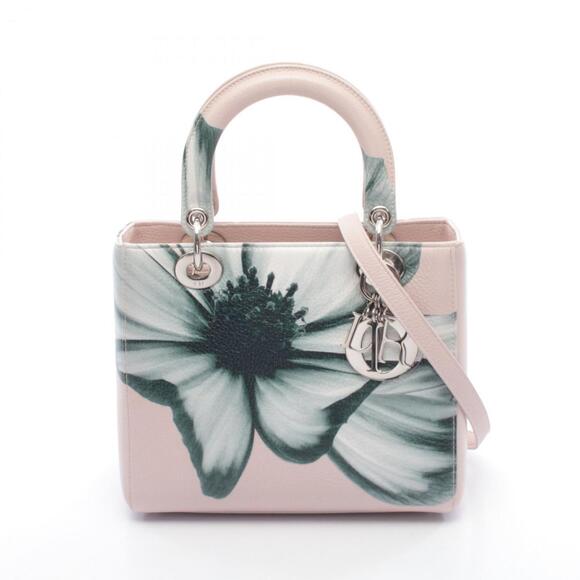 CHRISTIAN DIOR Handbags - Christian Dior Dior Lady handbag, leather, women's, pink and gray.